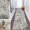 ZDYHMrj Läufer Teppich Flur Küche Waschbar rutschfest 110 * 350cm, Abstraktes Geometrisches Muster Grau Lang Teppichmatte Dauerhaft Fur Korridor Wohnzimmer Schlafzimmer Meterware Anpassbar