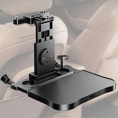 Auto Tisch Rücksitz, Auto Rücksitz Tablett, Multifunktionales Faltbares Auto-Rücksitz-Essenstablett, Tisch für Auto für Autoreisen, Rücksitz-Organizer und Stauraum Zum Arbeiten, Schreiben, Essen