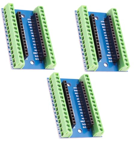 Nano Erweiterungsplatine RUIZHI 3 Stücke Nano IO Shield V1.O Einfaches Erweiterungsboard mit Schraubklemmen kompatibel mit Arduino