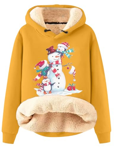 Langarm-Sweatshirt Mit Kapuze Und Weihnachtsmotiv Für Frauen Weihnachten Damen Weihnachten Gedruckt Rundhalsausschnitt Langarmtops Für Damen Sweatshirt Damen Mit Kapuze Norweger Pullover