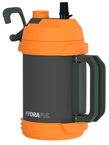 Hydraful 1 Gallon Water Jug, 128 oz Large Insulated Stainless Steel Sports Water Jug, Large Triple Wall Vacuum Insulation Water Bottle-Keeps Cold up to 48 Hrs-Sweat Proof, for Gym, Hiking & Camping