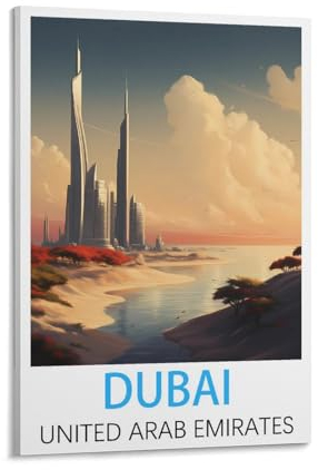 Dubai, Vereinigte Arabische Emirate, Vintage-Reiseposter, 60 x 90 cm, Leinwandkunst, Poster und Wandkunst, Bilddruck, Schlafzimmer-Dekor