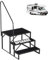 Escalera 3 peldaños con Asa, Eescadote Antideslizante para Autocaravana, Estanteria Escalera Litera Caravana de Acero máx 300 kg