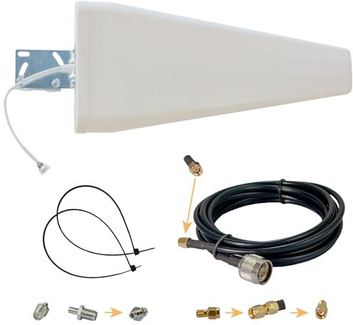 Egasky Antenna LTE/5G Esterna 12dBi con Cavo 3m — Compatibile con Router FWA TIM, Vodafone, WindTre; Supporto per Zone Rurali, Antenna Impermeabile SMA/RP-SMA/TS9