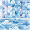 ZAKHSE Motivpapier 15,2x15,2cm, 24 Blätter Designpapier Blauer Himmel Weiße Wolken Einseitig Bedruckt Scrapbook Papier Dekoratives Bastelpapier 160gsm Papierblock für Basteln Handwerk-12 Designs