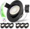 Einbaustrahler LED Schwarz 230V Dimmbar LED Spots 5W 3 Stufe Dimmbar, Deckenspots IP44 Einbauleuchten 68mm 4000K Neutralweiß Einbauspots 45° Schwenkbar Deckenstrahler Flach für Schlafzimmer, 6er Set