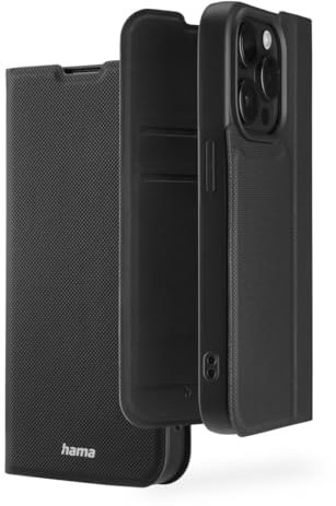 Hama Handytasche für iPhone 15 Pro (Handytasche, Etui mit Kartenfach, Standfunktion, zum Aufstellen, extra Schutz von Display und Kamera, Magnet, Hülle für iPhone 15, Klapphülle, weich) schwarz