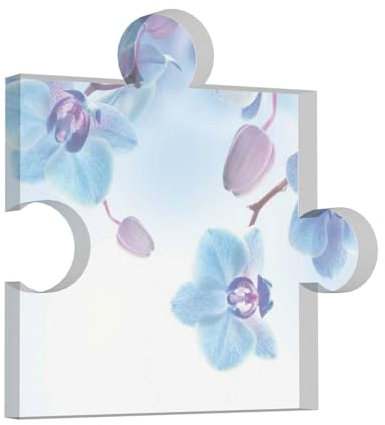 Orchideen Natürliche Blumen, Puzzle-Acryl-Dekorationen, Druck, Acryl-Plakette, Andenken für Damen, männlich, weiblich