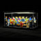 Minifiguren-Vitrine mit LED-Lichtern – Klare staubdichte Acryl-Displaybox Aufbewahrung – Abnehmbarer und frei montierter Ziegelboden (klares Acryl)