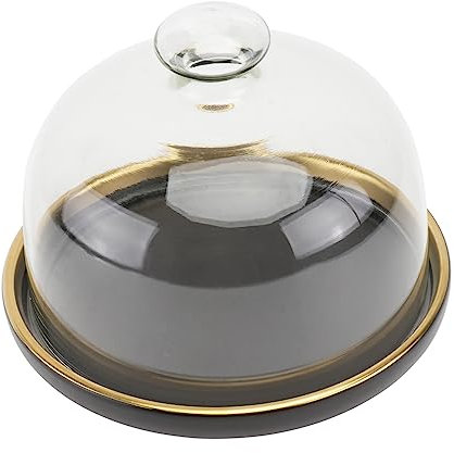 FUNOMOCYA Lebensmittel Kuchen Abdeckung Keramik Platte Kit Glas Deckel Tablett Für Snack Brot Glas Abdeckung Platte