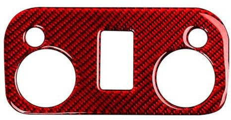 DZSQOMHGD Zubehör Interieur Für Ford Für Mustang GT 2015-2021 Carbon Fiber Innen Auto Dach Lesen Licht Panel Aufkleber Abdeckung Trim Dekorative Rahmen Interieur Zubehör(Rot)