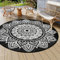 Famibay Tapis de jardin rond et réversible en paille de plastique imperméable, résistant aux UV, pour balcon, terrasse, jardin, porche, plage, barbecue - 150 cm