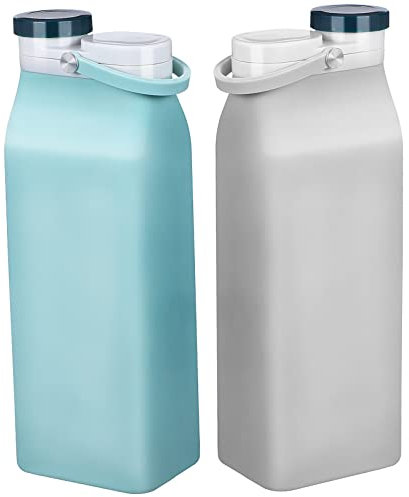 Sosoport Bouilloires Lot De 2 Bouteilles Deau En Silicone Anti-fuite Bouteille De Sport Portable Pour Un Usage Quotidien