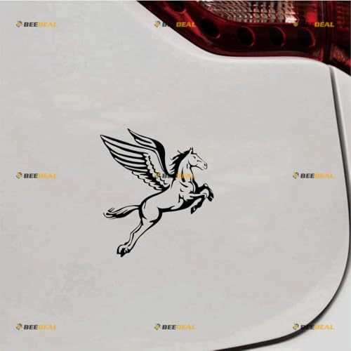 Pegasus Geflügeltes Pferd Sticker Aufkleber Vinyl Flügel Fliegend Hengst - 2er Pack Weiß 15,2cm - für Auto Boot Laptop Becher ohne Hintergrund konturgeschnitten