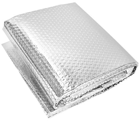 HSIRYAOHD Rollo reflectante de aislamiento de radiador, aislamiento de tuberías de invierno con burbujas, aislamiento de techo de invernadero, barrera de vapor autoadhesiva, para techos, suelos