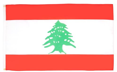 AZ FLAG - Lot de 2 Drapeau Liban - 90x60 cm - Drapeau Libanais 100% Polyester Avec Oeillets Métalliques Intégrés