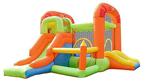 Hoppslott, Uppblåsbar hoppborg vattenpark rutschkana hoppbädd PVC lekplats 385x255x230cm
