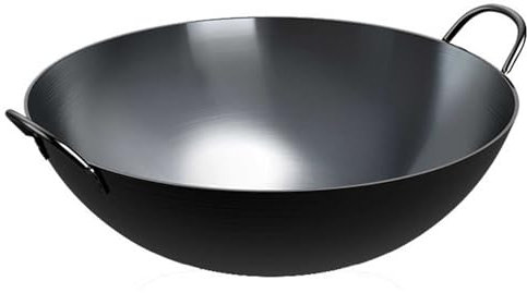 XYUERU Wok aus Eisen,Chinesischer Wok Mit Doppelohrgriff,Traditioneller Altmodische Eisenpfanne, Vielfältige Kulinarische Stile,Kochgeschirr(40cm)