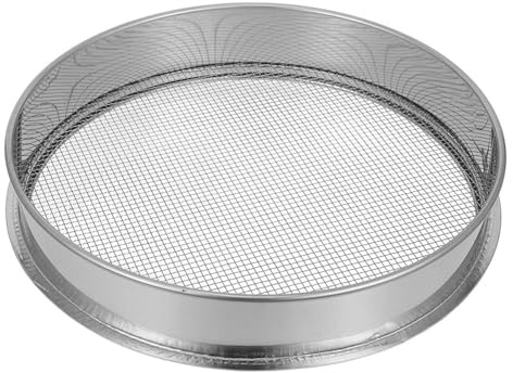 SHINEOFI Setaccio per Compost e Terriccio da Giardino in Acciaio Inossidabile Rete Larghi per Setacciatura Sabbia Rocce Ghiaia e Terreno Setaccio Manuale Ergonomico per Orto e Piante