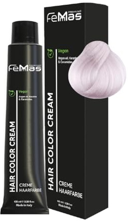 FemMas Haarfarbe Spezial Blond Violett 12.22 I Creme Haarfarbe mit Arganöl, Keratin & Ceramiden I Als dauerhafte Haarfärbung oder Tönung für strahlende, haltbare Farbergebnisse I 100 ml