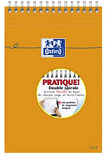 Oxford Notizblock, DIN A5, kariert, 80 Blatt, Doppelspirale VE = 1