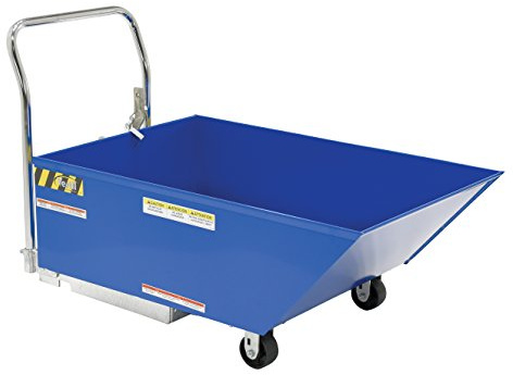 Vestil HOP-LP-N Steel Low Profile Parts Hopper 1/3 Cubic Yd 2000 Lb Capacity Blue