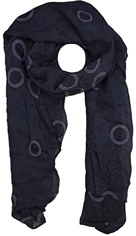Cashmere Dreams Seiden-Tuch mit Paisley Muster - Hochwertiger Schal für Damen Mädchen - Halstuch - Umschlagstuch - Loop - weicher Schlauchschal für Sommer Herbst und Winter Zwillingsherz - navy