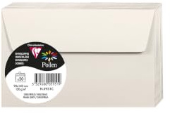 Clairefontaine 5951C - Packung mit 20 Umschläge Pollen, 90 x 140 mm, 120g, ideal für Einladungen und Korrespondenz, Hellgrau, 1 Pack