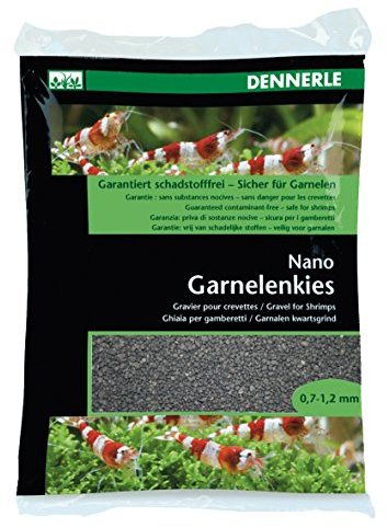 Dennerle Nano Garnelenkies | CO2 beständiger Aquarienkies | Geeignet für Garnelen und Krebse (Sulawesi Schwarz)