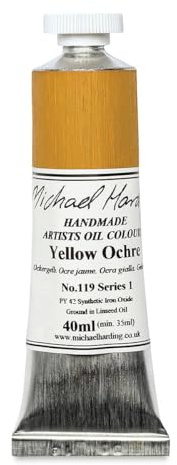 Michael Harding Artist Oil Colours, Yellow Ochre, 40ml Tube, 11940