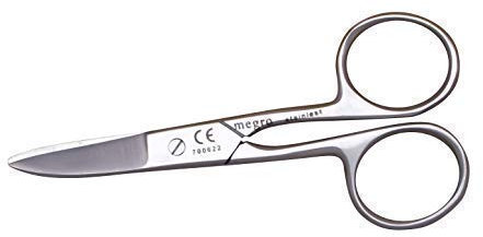 Nagelschere 10 cm Schere Stahl matt CE Norm gebogen oder gerade von Megro(gebogen)