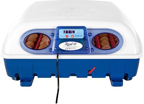 Borotto Real 49 Semi-Automatische | Inkubator für Eier Professionelle Brutmaschine für 49 Eier oder 196 Kleine Eier mit Halbautomatische Ei Wendung und Temperaturkontrolle | Hergestellt in Italien