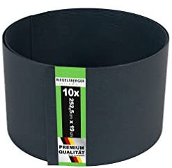 Gartenwelt Hart-PVC Sichtschutzstreifen für Doppelstabmatten Anthrazit RAL 7016 Länge 2,525 Meter Höhe 19 cm Stärke 1,35 mm 10 Stück