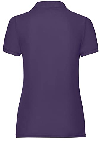 Fruit of the Loom Women's Polo Shirt Short-Sleeve, Womens Men, Purple, X-Large