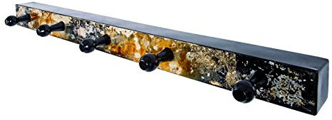 HAKU Möbel Garderobenleiste Gold, schwarz, Metall - Maße: B 75 cm x H 11 cm x T 6 cm, Style: Art Deco