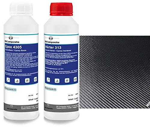 Epoxidharz 375g plus 1m² Designgewebe Nero 200g/m² Köper Design für schöne auffallende Oberflächen sehr gute Haftung vielen Materialien