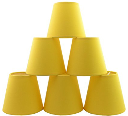 Doooitlight Set mit 6 Clip-Lampenschirmen für Lampen, Leuchten, Kronleuchter Banana yellow