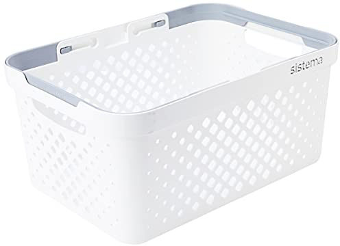 Sistema Stack 'n' Nest basket-18.5 Liter, off-white/grau, 40.8 x 28,8 x 18,9 cm
