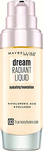 Maybelline New York Dream Radiant Liquid Fond de teint soin hydratant 12h 03 - Ivoire Claire (03), 30ml (Lot de 1)