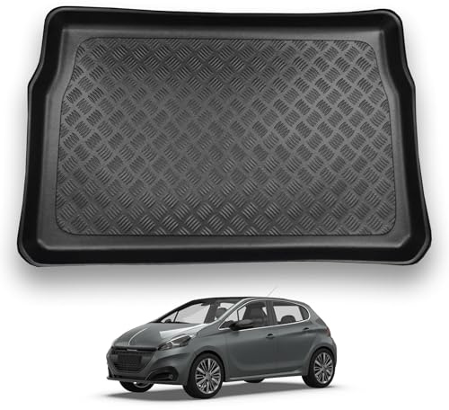 NOMAD Boot Liner Mat for Peugeot 208 2012-2020 | Tailored PE Car Boot Protector Tray, Waterproof Raised Edge Trunk Mat, Easy Clean Cargo Floor Liner