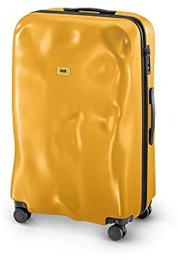 CRASH BAGGAGE - ICON LARGE, Hartschalenkoffer aus Polycarbonat, Großes Gepäck, Trolley-Abmessungen 79 x 50 x 30 cm, Fassungsvermögen 99 Liter, Farbe Gelb