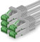 1.5 M Cat.7 Network Cable Pack of 5 Cat7 Patch Cable Lan Cable Ethernet RJ45 10 Gbit/s (All Internet Speeds) Gray 1.5 Meters