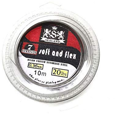 SENYUBBY 200LB 7 Strands Fishing Line Wire Leader Nylon Coated Stainless Steel Leader Wire with Crimps Sleeves