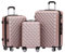 BEIBYE Zwillingsrollen 2066 Hartschale Trolley Koffer Reisekoffer Gepäck M-L-XL-Set (Rosa Gold, Set)