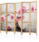 murando - Paravent Innen Raumteiler Holz Spa Zen Orient Blumen 225x172 cm 5-teilig Japanische Trennwand Raumtrenner Room Divider Mobiler Sichtschutz Spanische Wand Raum Abtrennung Japan b-B-0166-z-c