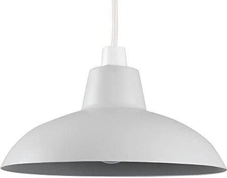 MiniSun | Retro Style Grey Metal Ceiling Light Shade | Pendant Lights, Home Décor & Improvement Essential | Includes 10W LED Bulb [3000K Warm White] | 288mm Shade Width