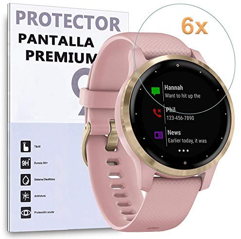 Protector de Pantalla para Garmin VIVOACTIVE 4s 40mm - Legacy Hero Series 40mm - VENU 2S 40mm - FORERUNNER 55, Reloj SmartWatch, (Pack 6X)