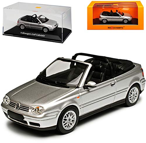 alles-meine.de GmbH Volkwagen Golf IV Cabrio Silber 1998-2002 1/43 Minichamps Maxichamps Modell Auto mit individiuellem Wunschkennzeichen