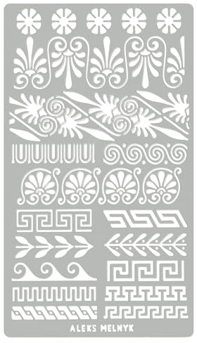 Aleks Melnyk #36.3 Griechischer Schlüssel, Bordüre Schablone Möbel, Mäander, Metall Designer Stencil Vorlagen Painting, Ornamente Vintage, Brandmalerei, Gravur, Geometrische Motive, 1 Stück