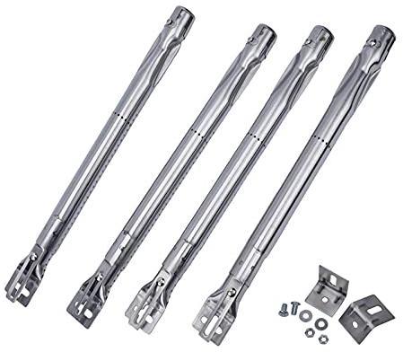 WELL GRILL Adjustable 35.5 to 48.3cm Grill Burner, Stainless Steel Burner Tube BBQ Replacement Part for Weber, CosmoGrill, CharBroil, Brinkmann, Uniflame and Others, Universal, 4-Pack